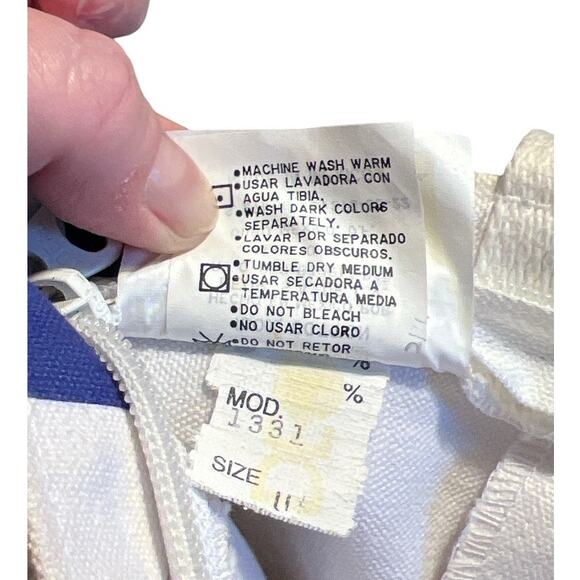 Vintage Poco Loco Club Cancun Mexico Canvas Zippered Tote Bag Blue White Parrot - Picture 13 of 13